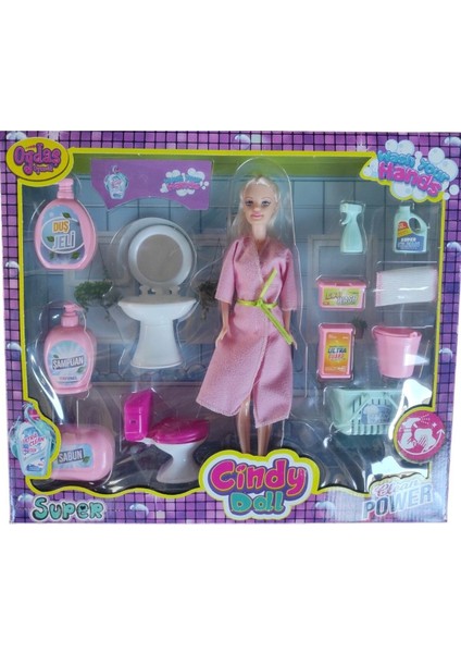 Luxury Oydaş Cındy Doll Lavabo ve Temizlik Seti Bebekli - OYD02452 1 Adet