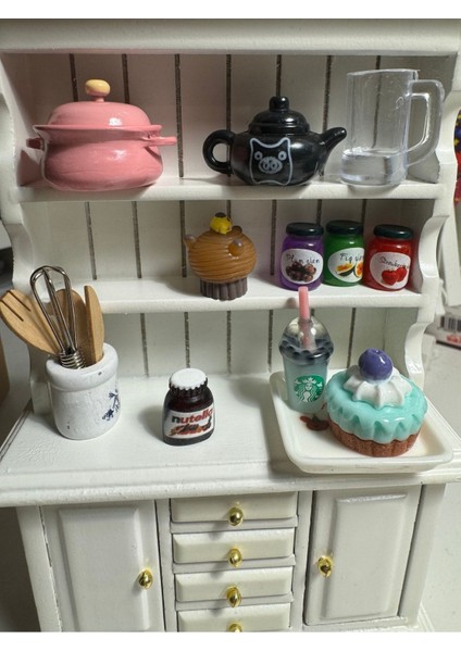 Luxury Minyatür Oyuncak Blueberry Turta Bubble Tea Seti 1 Adet