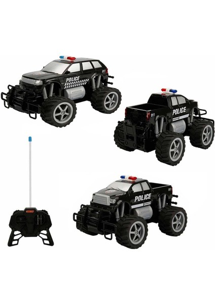 Luxury Polis Oyuncak Uzaktan Kumandalı Jumbo Wheels USB Şarjlı Işıklı Polis Arabası 1:18 1 Adet