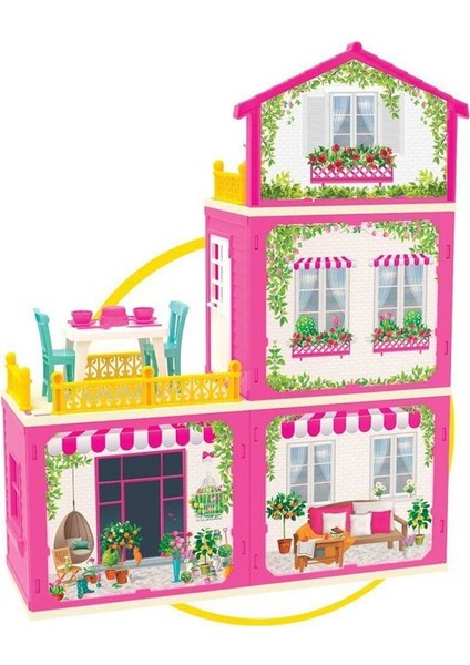 Luxury Lola'nın 3 Katlı Düşler Evi Bebek ve Aksesuarlı 1 Adet