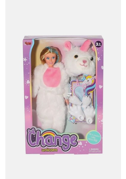 Luxury Oyuncak Beyaz Unicorn Aksesuarlı 30 cm Bebek 1 Adet