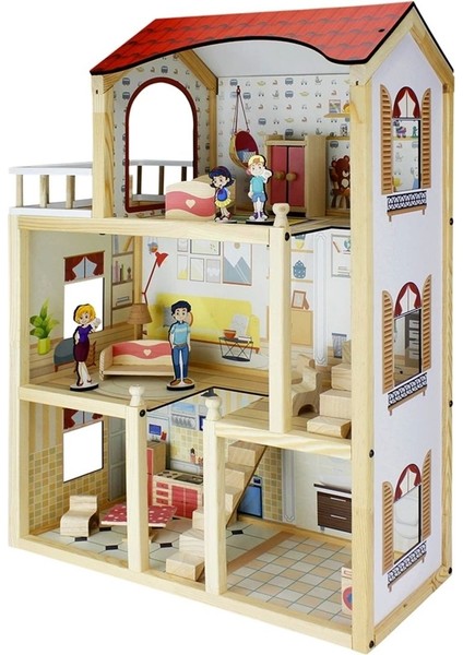 Luxury Delüx Ahşap Oyun Evi - Ahşap Tatil Evi - Merdivenli Oyun Evi - Ahşap Ev - Ahşap Oyun Evi 1 Adet modelleri