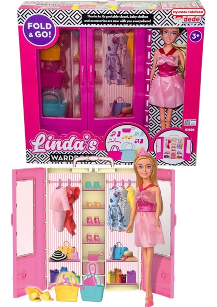 Luxury Linda'nın Bebekli Gardırobu Aksesuarlı 1 Adet