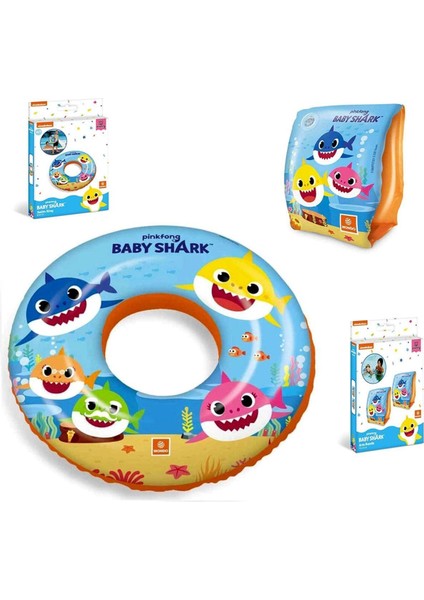 Luxury Baby Shark Can Simidi 50 Cm+Baby Shark Şişme Kolluk 1 Adet