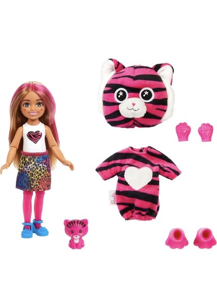 Luxury Cutie Reveal Bebekler Chelsea Tropikal Orman Serisi Kaplan HKR15 1 Adet modelleri