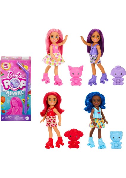 Luxury Pop Reveal Chelsea Small Doll, Fruit Series With 5 Surprises Including Pop-It Pet & Accessories 1 Adet