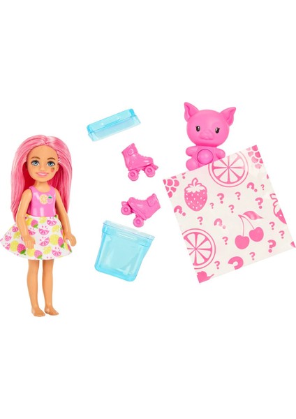 Luxury Pop Reveal Chelsea Small Doll, Fruit Series With 5 Surprises Including Pop-It Pet & Accessories 1 Adet modelleri