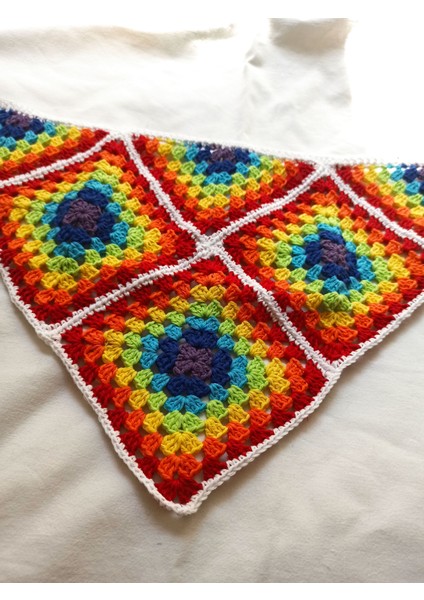 Gökkuşağı Renkli Örgü Bandana fiyatları