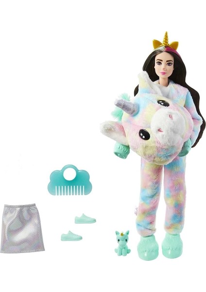 Luxury Cutie Reveal Bebekler 2. Seri Gökkuşağı Unicorn Peluş Kostüm, Mini Evcil Hayvan ve Renk Değiş 1 Adet