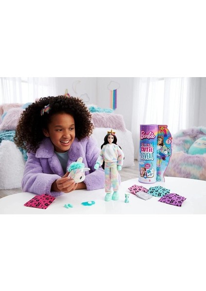 Luxury Cutie Reveal Bebekler 2. Seri Gökkuşağı Unicorn Peluş Kostüm, Mini Evcil Hayvan ve Renk Değiş 1 Adet indirimleri