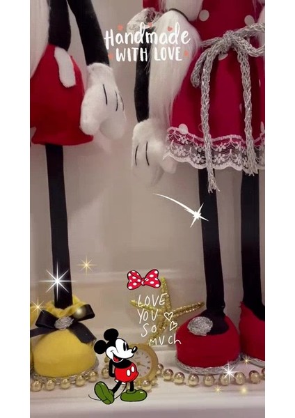 Luxury Hand Made Mickey ve Minnie Mouse Gnome Dekoratif Bebek 1 Adet fiyatları