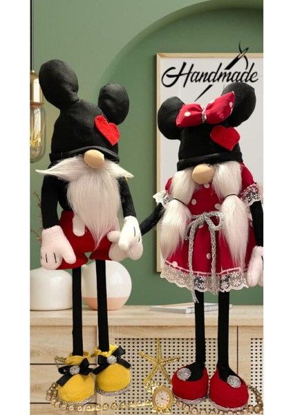 Luxury Hand Made Mickey ve Minnie Mouse Gnome Dekoratif Bebek 1 Adet modelleri