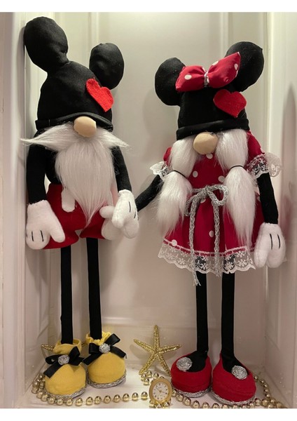 Luxury Hand Made Mickey ve Minnie Mouse Gnome Dekoratif Bebek 1 Adet fırsatları