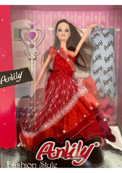 Luxury Anlily Taçlı Yedek Elbiseli Balo Bebeği 28 cm 1 Adet