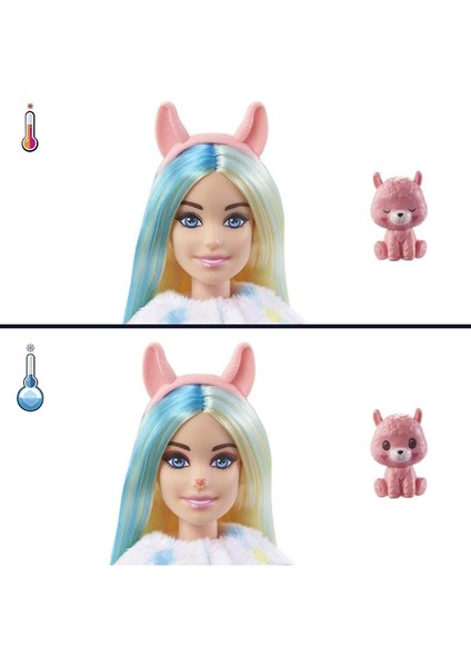 Luxury Cutie Reveal Bebekler 2. Seri Parti Laması Peluş Kostüm, Mini Evcil Hayvan ve Renk Değişimi D 1 Adet fırsatları