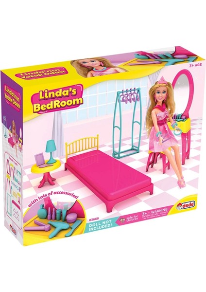 Luxury Linda'nın Yatak Odası - Yatak Odası Oyuncak - Yatak Odası Seti - Barbie Yatak Odası 1 Adet