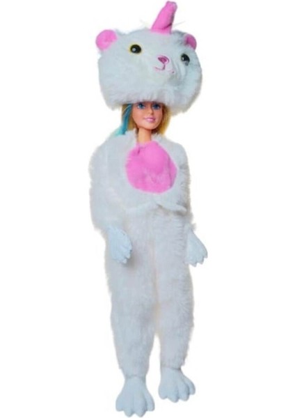 Luxury Hayvan Kostümlü Aksesuarlı 28 cm Bebek - Renkli Unicorn 1 Adet