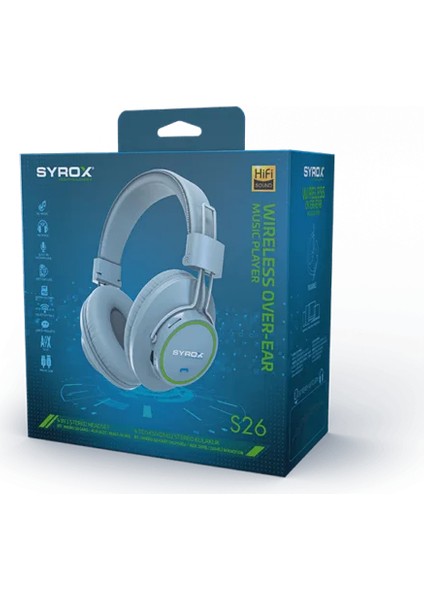S26 Bluetooth Stereo Kulak Üstü Kulaklık S26 Kablosuz Mikrofonlu Kulaklık Kulak Üstü Kablosuz Wireless Over-Ear Kulaklık Hafıza Kartlı Kablolu Kullanım Kesintisiz Müzik Bluetooth 4 Fonksiyonlu fırsatları