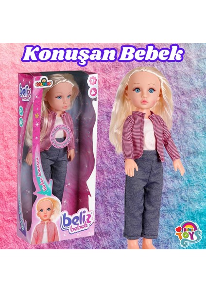Luxury Beliz Bebek - Türkçe Konuşan Beliz Bebek - Konuşan Bebek - Fonsiyonlu Bebek - Mor 1 Adet