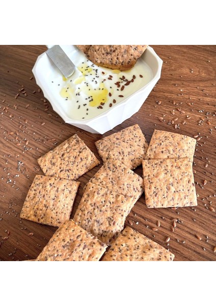 Glutensiz Chia& Keten Tohumlu Zeytinyağlı Kraker (85 Gr)(Glutensiz/laktozsuz/vegan)