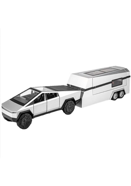 1:32 Tesla Cybertruck Karavan + Atv Model Oyuncak Araba (Yurt Dışından)