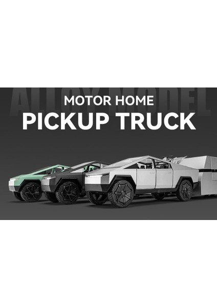 1:32 Tesla Cybertruck Karavan + Atv Model Oyuncak Araba (Yurt Dışından)