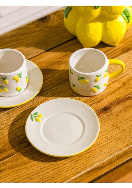 Lcw Home Limon Baskılı 2 Kişilik Seramik Kahve Fincan Takımı 100 ml