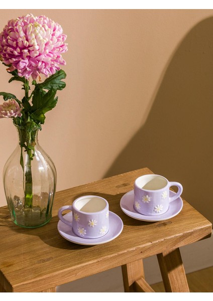 Lcw Home Çiçek Baskılı 2 Kişilik Porselen Kahve Fincan Takımı 100 ml