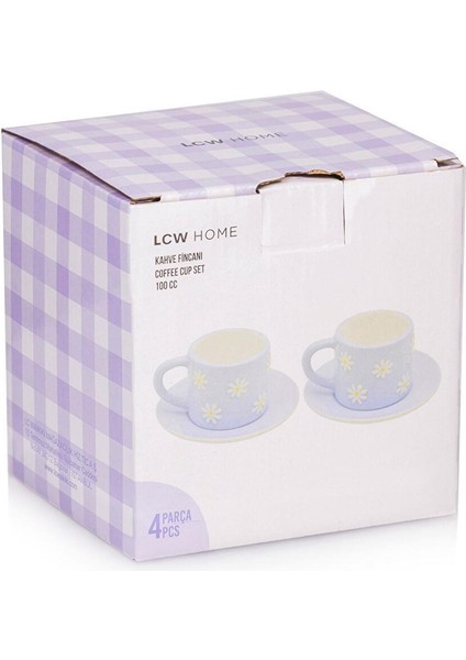 Lcw Home Çiçek Baskılı 2 Kişilik Porselen Kahve Fincan Takımı 100 ml
