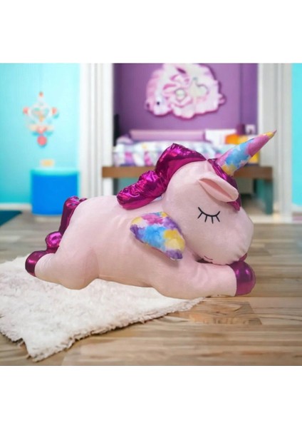Luxury Tek Boynuzlu At Ünicorn 70 cm Uyku Arkadaşı Peluş Oyuncak Ponny 1 Adet