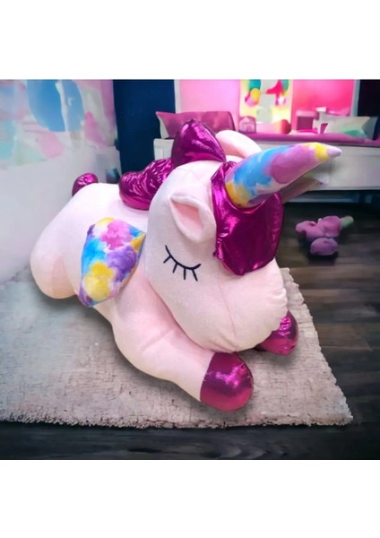 Luxury Tek Boynuzlu At Ünicorn 70 cm Uyku Arkadaşı Peluş Oyuncak Ponny 1 Adet