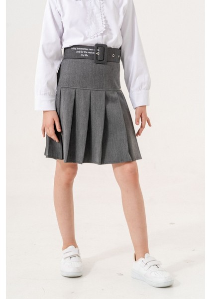 Kız Çocuk Kemerli Pileli Içi Şortlu Etek 6202