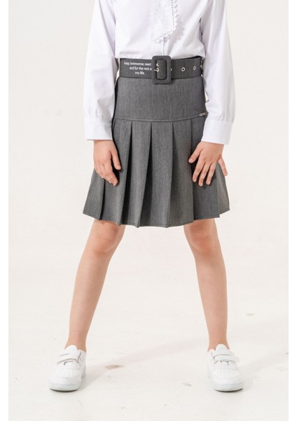 Kız Çocuk Kemerli Pileli Içi Şortlu Etek 6202 fiyatları