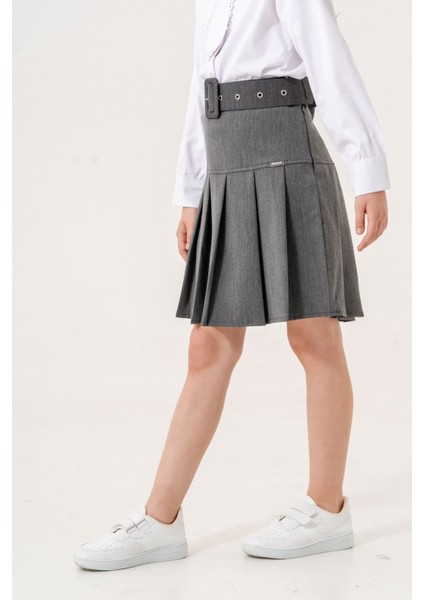 Kız Çocuk Kemerli Pileli Içi Şortlu Etek 6202 modelleri