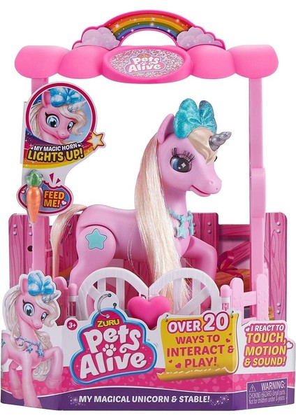 Luxury Zuru Pets Alive My Magical Unicorn&stable Sihirli Unicorn&ahır 1 Adet