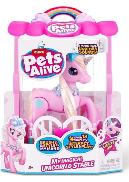 Luxury Zuru Pets Alive My Magical Unicorn&stable Sihirli Unicorn&ahır 1 Adet