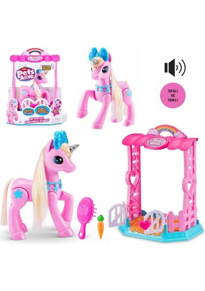 Luxury Zuru Pets Alive My Magical Unicorn&stable Sihirli Unicorn&ahır 1 Adet