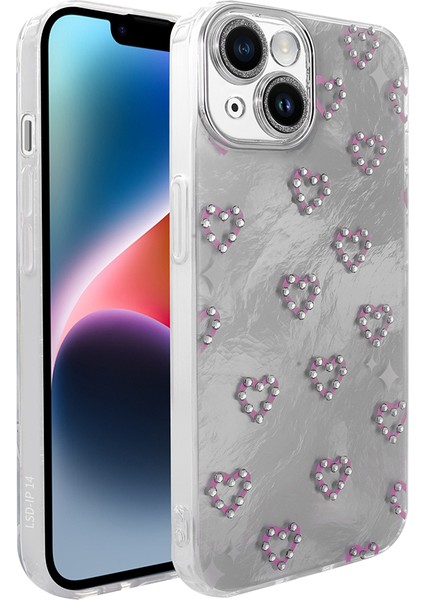 iPhone 14 Kılıf Kamera Korumalı Figürlü Zore Ponti Silikon Kapak - Beyaz