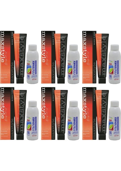 SPS880 Argan ve Keratin 2025/08 Açık Kumral 60 ml 6 Adet Saç Boyası + 6 Adet 90 ml Oksidan Set