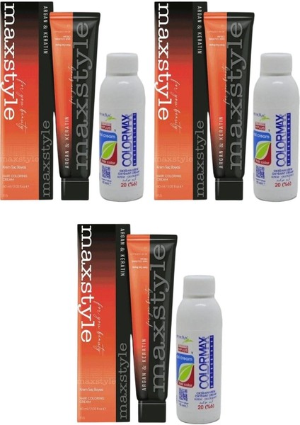 SPS823 Argan ve Keratin 2025/08.00 Yoğun Açık Kumral 60 ml 3 Ad Saç Boyası + 3 Ad 90 ml Oksidan