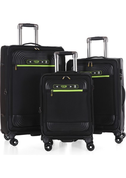 Kumaş Körüklü 4 Tekerlekli Şifreli Ultra Sağlam ve Hafif 3’lü Valiz Seti