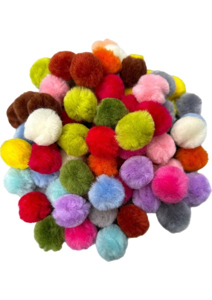 El Yapımı Merinos Yün Ponpon – 3 cm (25 Adet, Yumuşak & Doğal)
