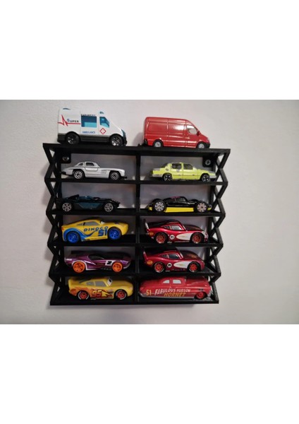 Hot Wheels - Matchbox Araçlar için uyumlu Duvar Rafı (12 Araçlık)tasarım