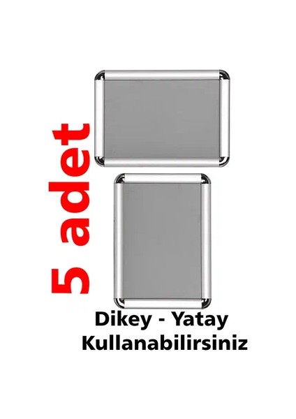 A4 Alüminyum Çerçeve 21X30 cm (5 Li Paket) Klik Klak Rondo Alüminyum Çerçeve