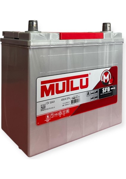 Mutlu Akü 12V 55 Amper 450A En Üretim Yılı 2024 Son Üretim