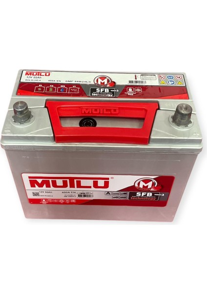 Mutlu Akü 12V 55 Amper 450A En Üretim Yılı 2024 Son Üretim modelleri