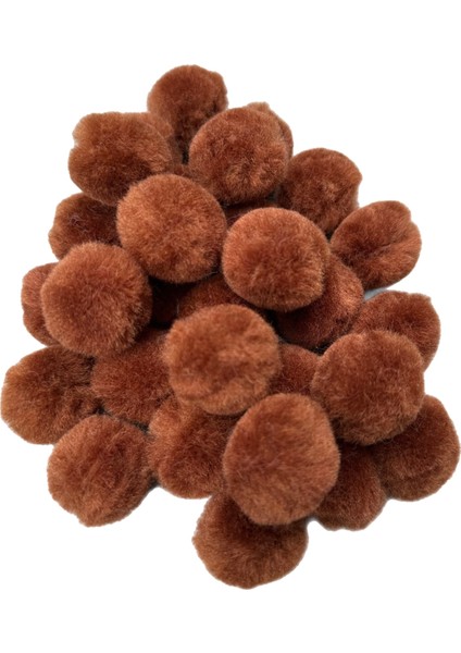 El Yapımı Merinos Yün Ponpon – 3 cm (25 Adet, Yumuşak & Doğal)