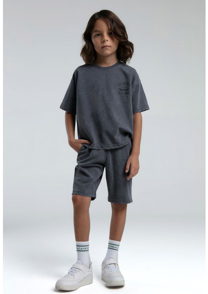 Erkek Çocuk Gri Bermuda Takım modelleri