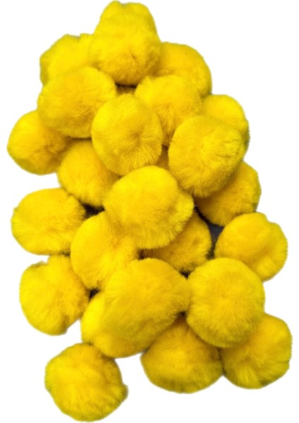 El Yapımı Merinos Yün Ponpon – 3 cm (25 Adet, Yumuşak & Doğal)