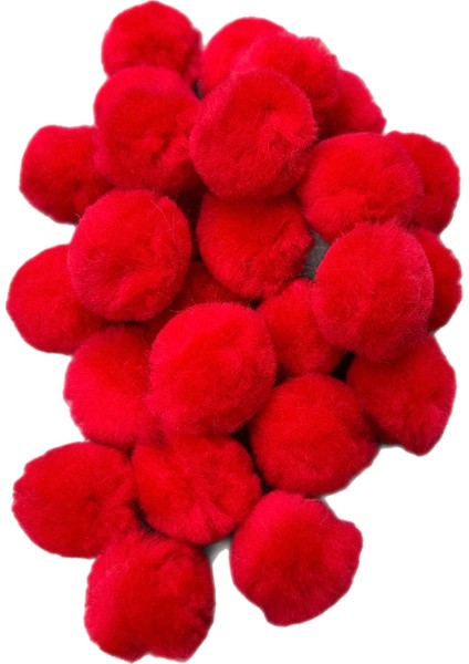 El Yapımı Merinos Yün Ponpon – 3 cm (25 Adet, Yumuşak & Doğal)